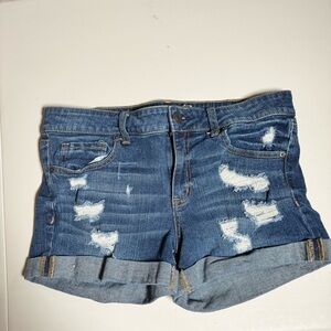Aeropostale Low Rise Midi Denim Shorts – Size 12 – Rolled Cuff